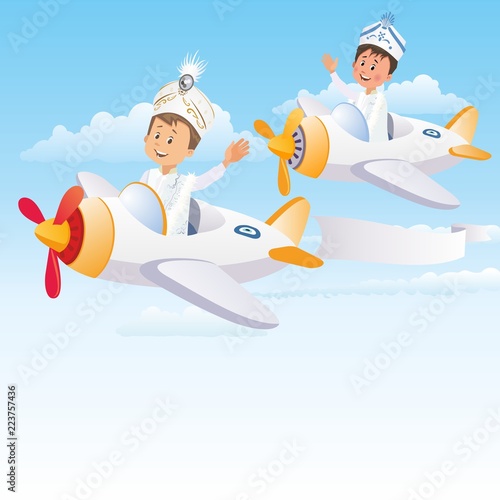 Children on the plane and the circumcision ceremony