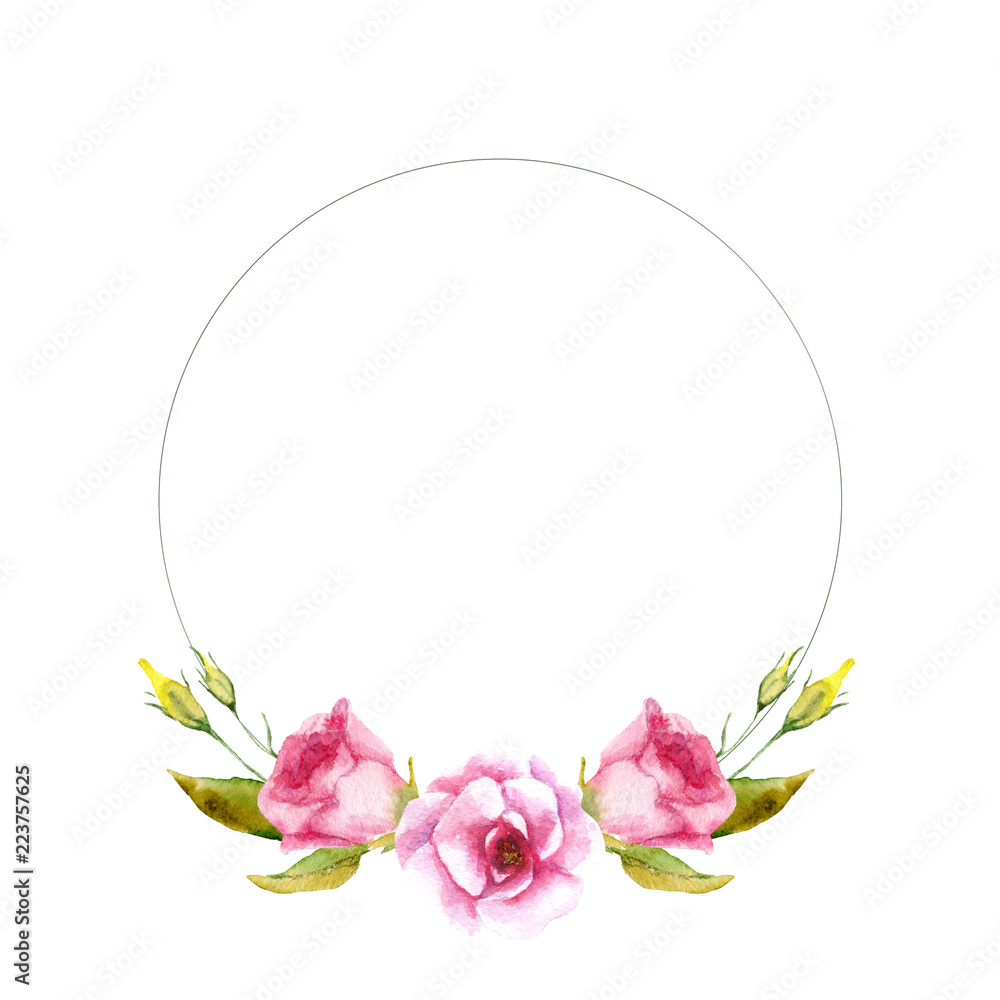 watercolor drawings of summer flowers, a wreath watercolor drawings of summer flowers, a wreath