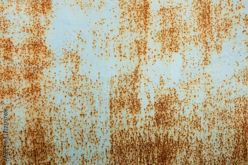 texture of rusted blue painted metal