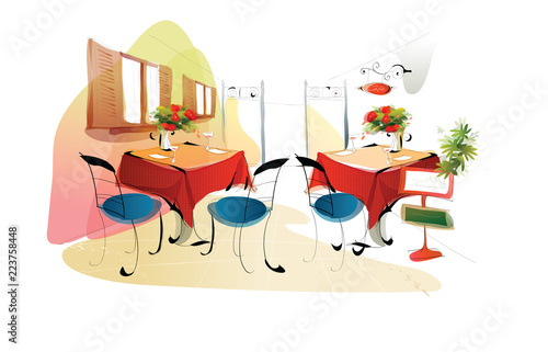 Restaurant or cafe illustration