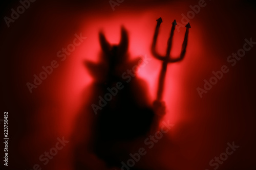 Fotografia, Obraz Creepy Devil silhouette
