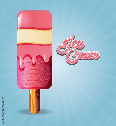 delicious ice cream in stick