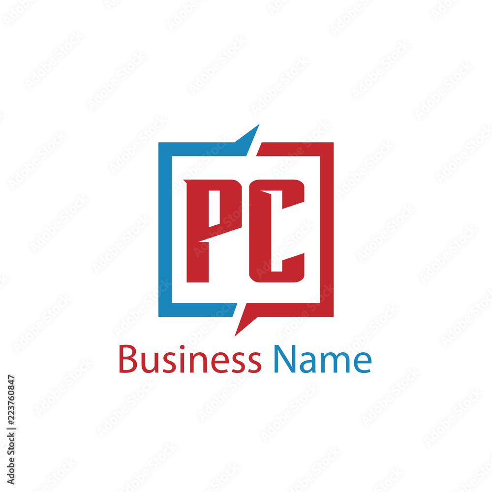 Fototapeta premium Initial Letter PC Logo Template Design