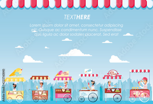 ice cream set kiosks shop