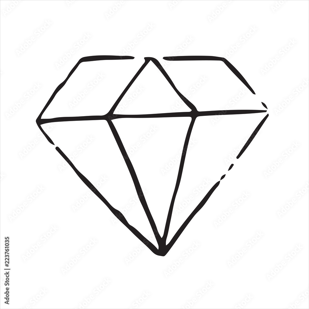 Hand drawn doodle diamond.Perfect for invitation Hand drawn doodle diamond.Perfect for invitation