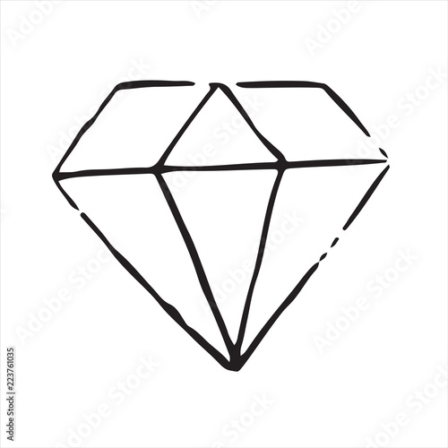 Hand drawn doodle diamond.Perfect for invitation