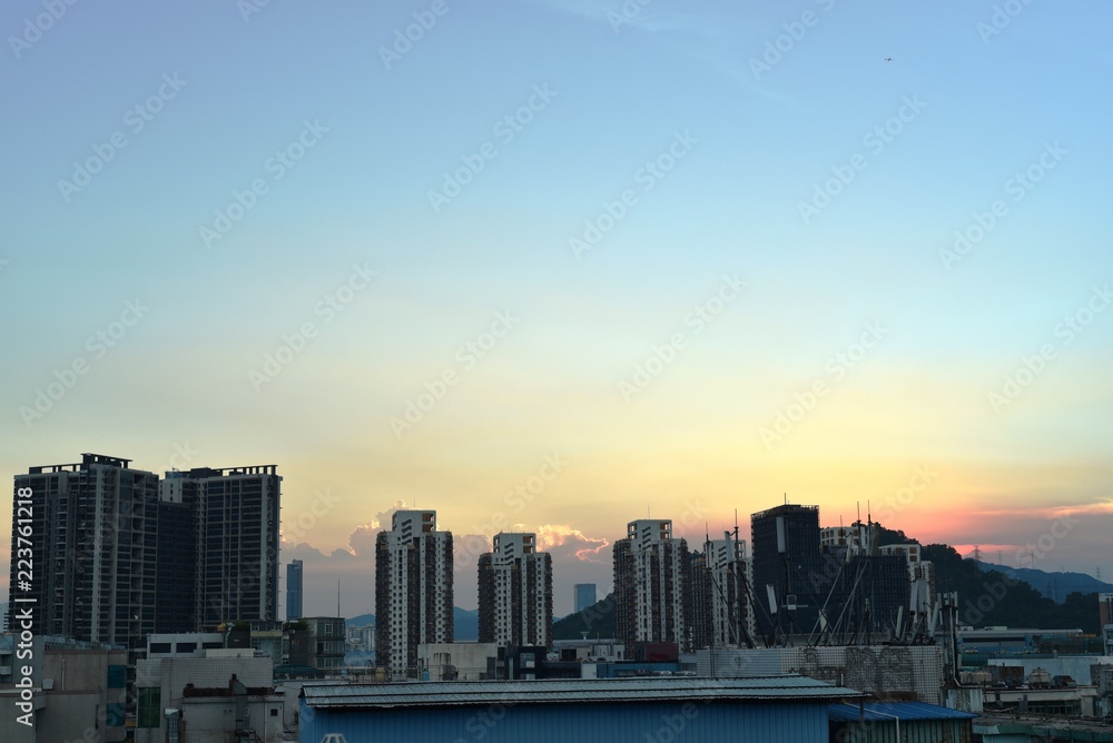 urban shenzhen at sunset moment (2)