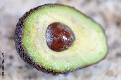 fresh avocado on granite counter top