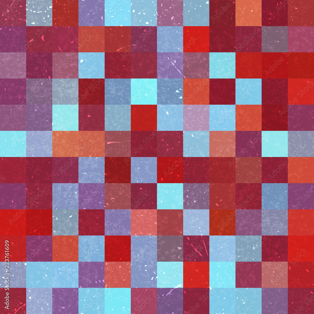 Seamless geometric checked pattern. Ideal for printing onto fabric and paper or decoration. Red, brown, blue colors. Seamless geometric checked pattern. Ideal for printing onto fabric and paper or decoration. Red, brown, blue colors.