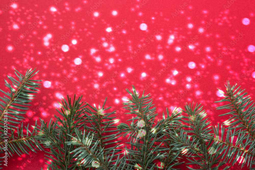 Christmas composition on a red background. Christmas composition on a red background.