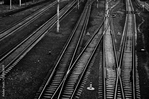 Curved paths in the railway depot