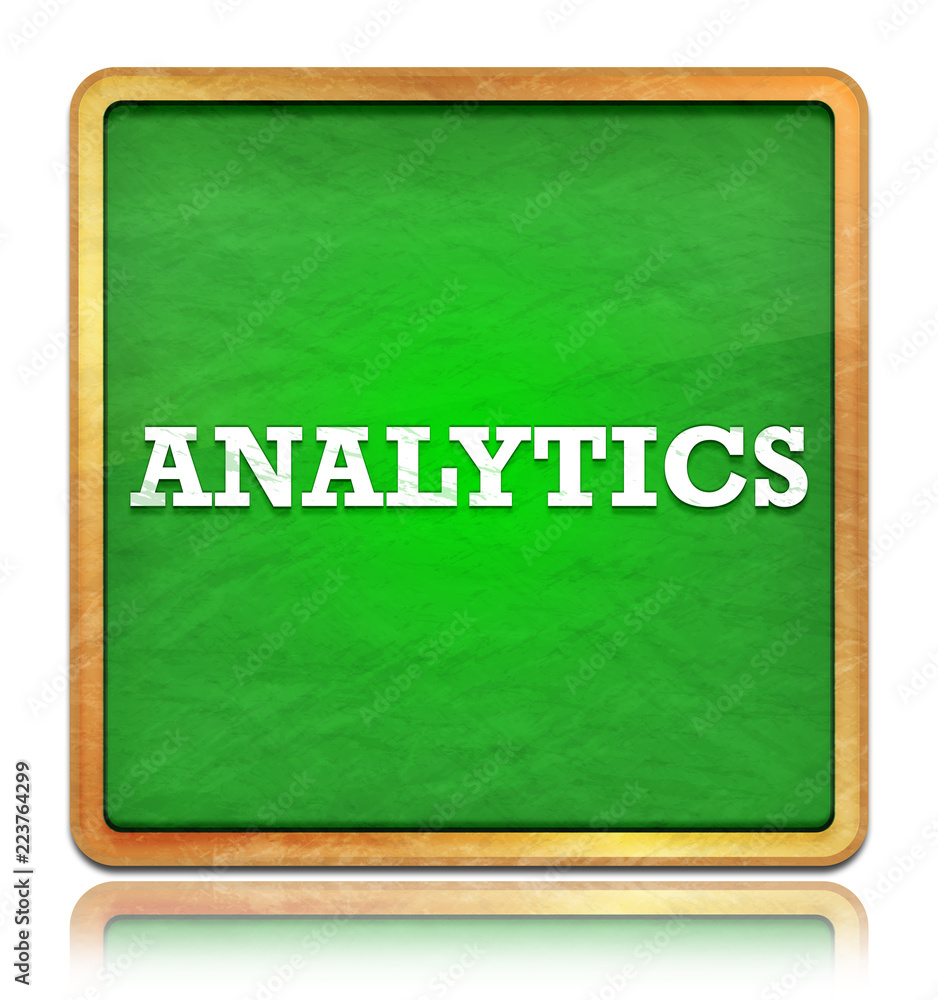 Obraz premium Analytics green chalkboard square button