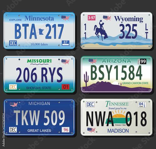 United States License Plates vintage collection 