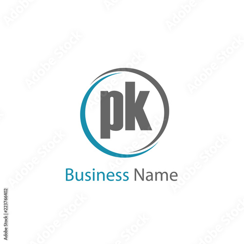 Initial Letter PK Logo Template Design