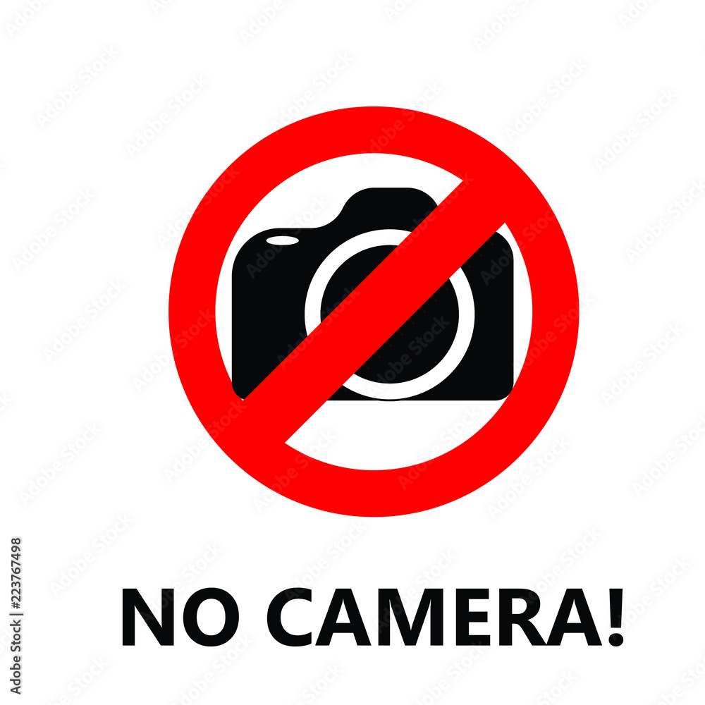 No camera allowed sign to restrict photo shooting Stock Vector | Adobe Stock