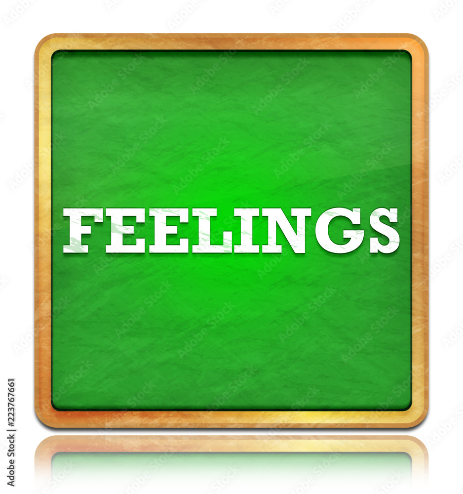 Feelings green chalkboard square button Feelings green chalkboard square button
