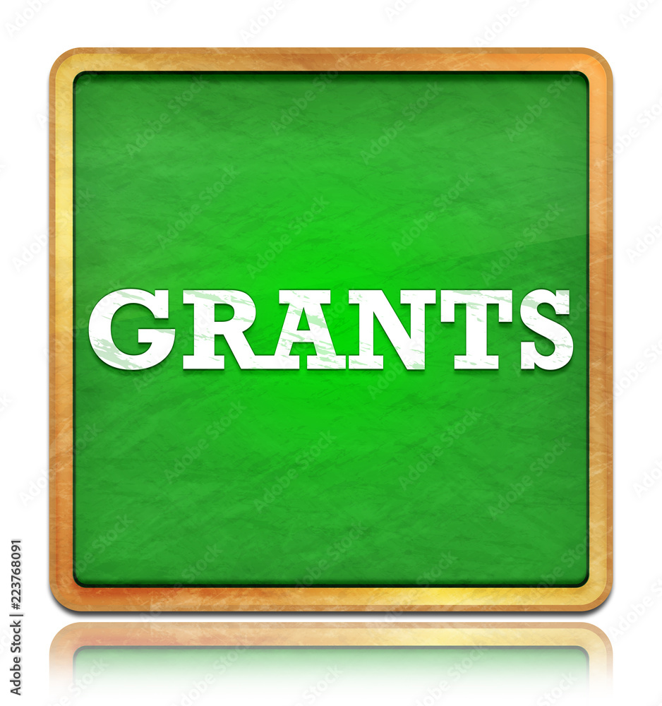 Obraz premium Grants green chalkboard square button