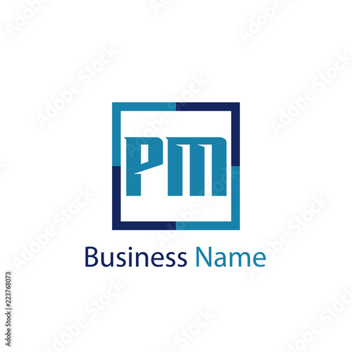 Initial Letter PM Logo Template Design