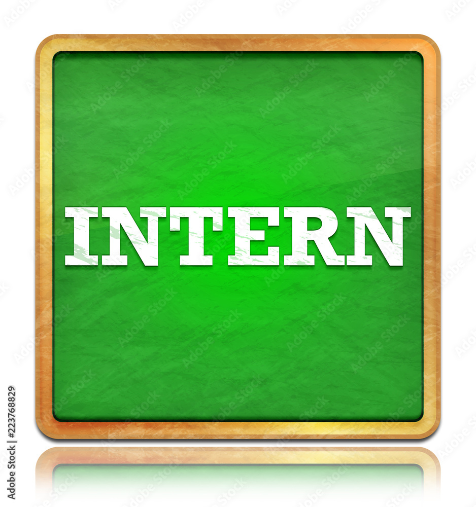 Obraz premium Intern green chalkboard square button
