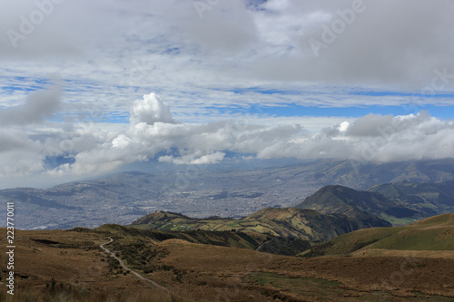 View from ruca pichincha over quito, ecuador