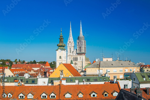 Wallpaper Mural Cathedral in Zagreb, Croatia, view from Upper town Torontodigital.ca