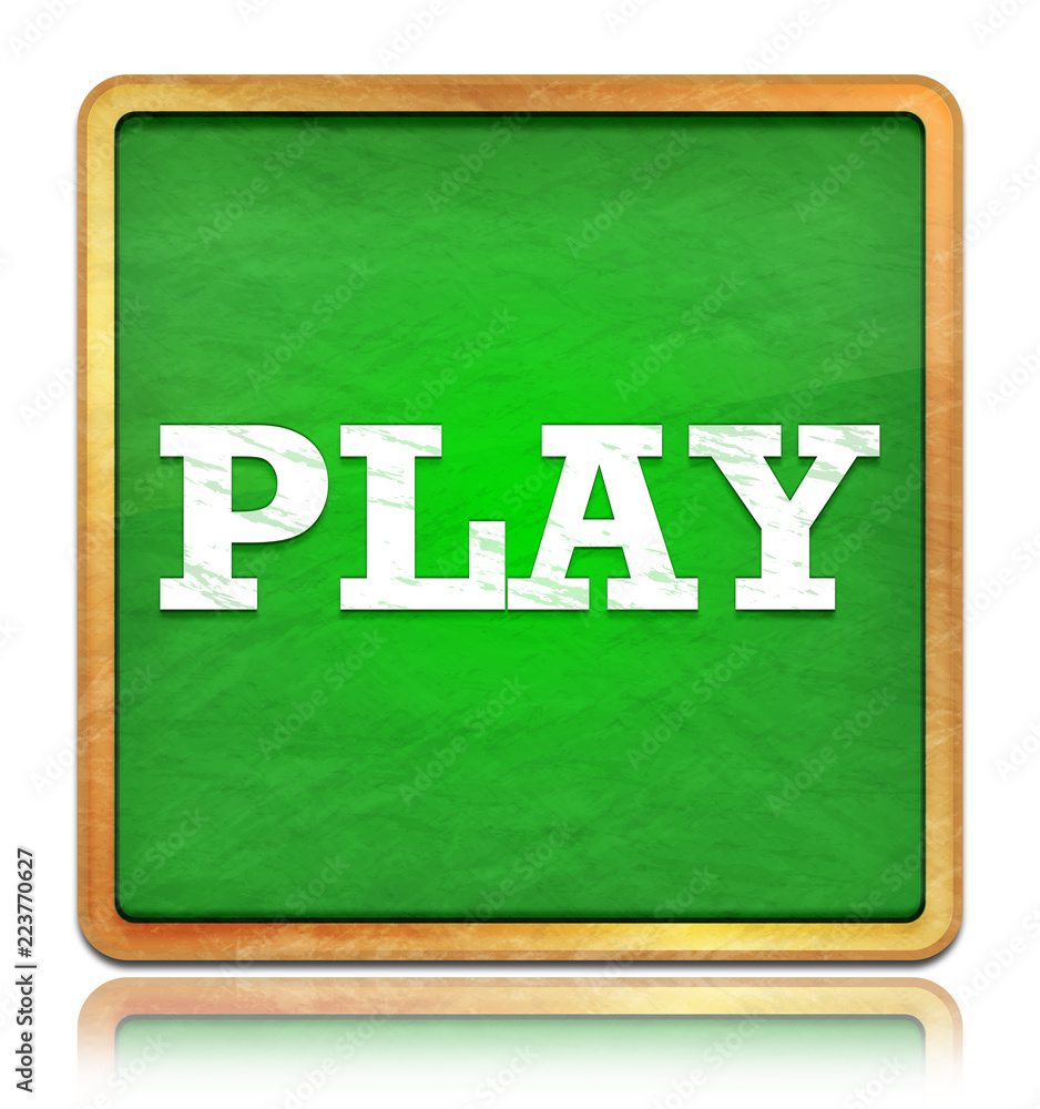 Play green chalkboard square button Play green chalkboard square button