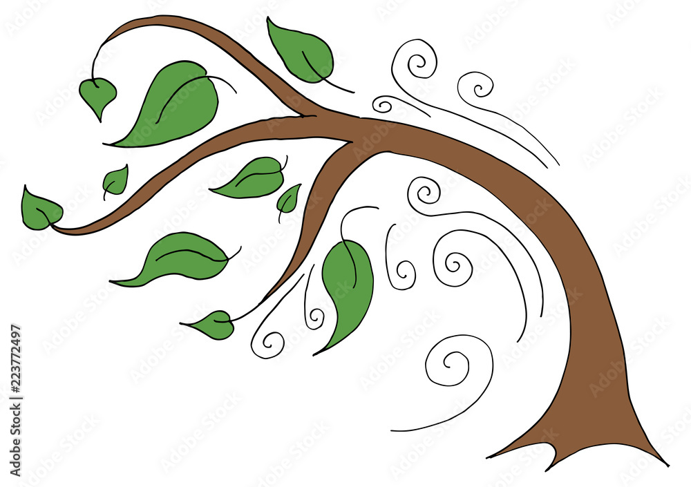 Windy Day Icon Stock Illustration - Download Image Now - Tree, Wind,  Bending - iStock