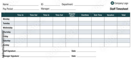 Time Sheet Table Template