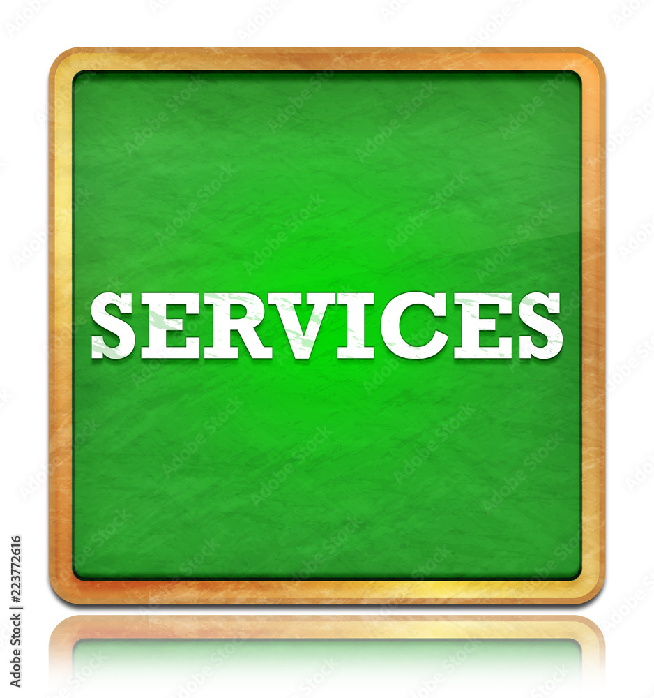 Services green chalkboard square button Services green chalkboard square button