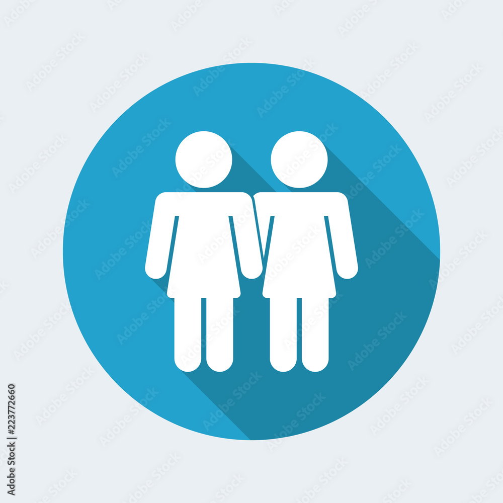 Vector illustration of lesbian couple single isolated icon Vector illustration of lesbian couple single isolated icon