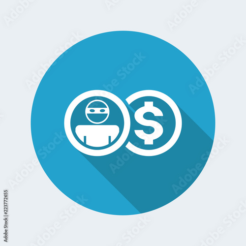 Vector illustration of single isolated thief icon