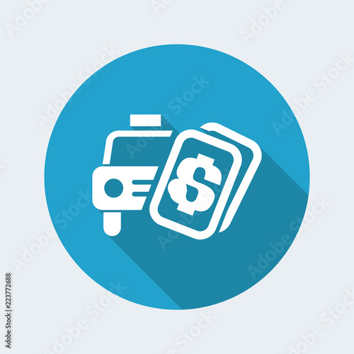 Vector illustration of single isolated taxi price icon
