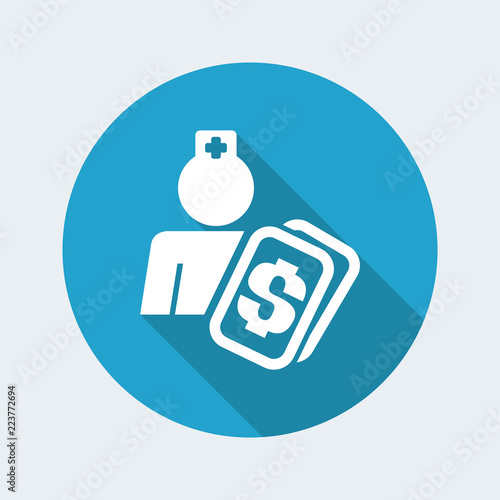 Vector illustration of single isolated medical cost icon