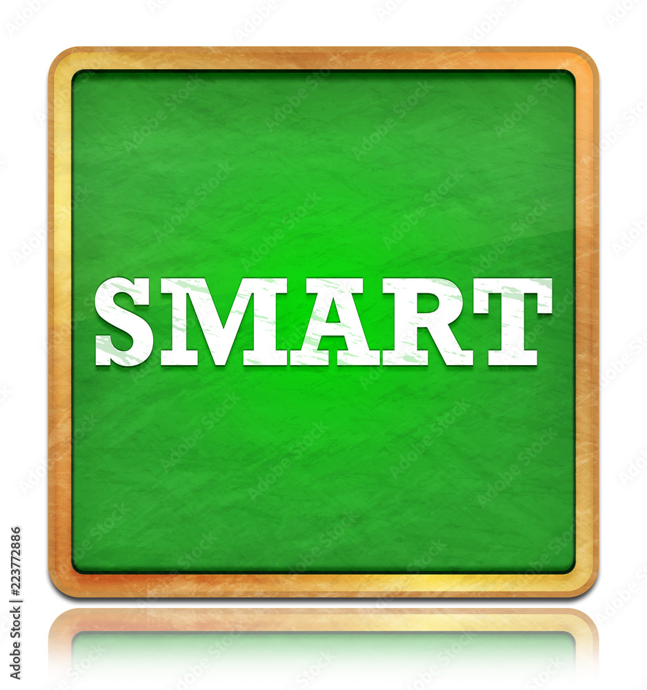 Fototapeta premium Smart green chalkboard square button