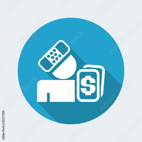 Vector illustration of single isolated accident policy icon