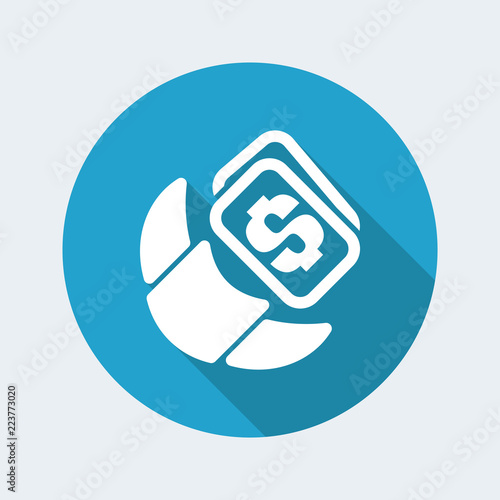 Vector illustration of single isolated croissant price icon