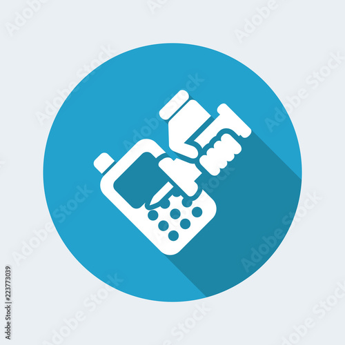 Vector illustration of single isolated phone repairer icon