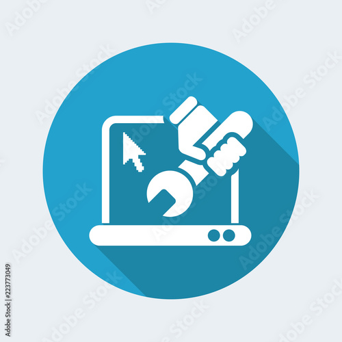 Vector illustration of single isolated Pc repair icon