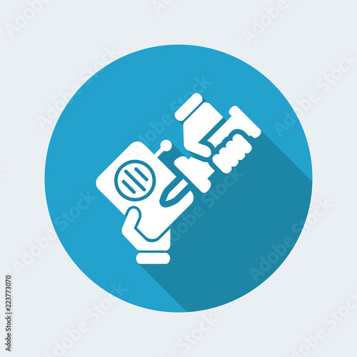 Vector illustration of single isolated radio repairer icon