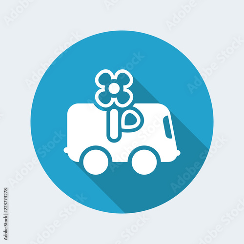 Vector illustration of single isolated flower delivery icon