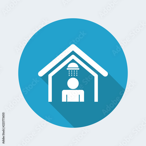 Vector illustration of single isolated home shower icon