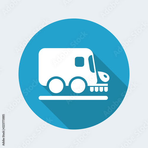 Vector illustration of single isolated road cleaner icon