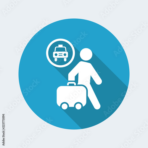 Vector illustration of single isolated taxi station icon