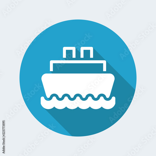 Vector illustration of single isolated boat icon