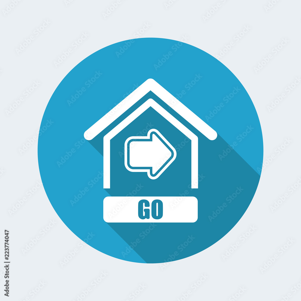 Vector illustration of single isolated go button icon Vector illustration of single isolated go button icon