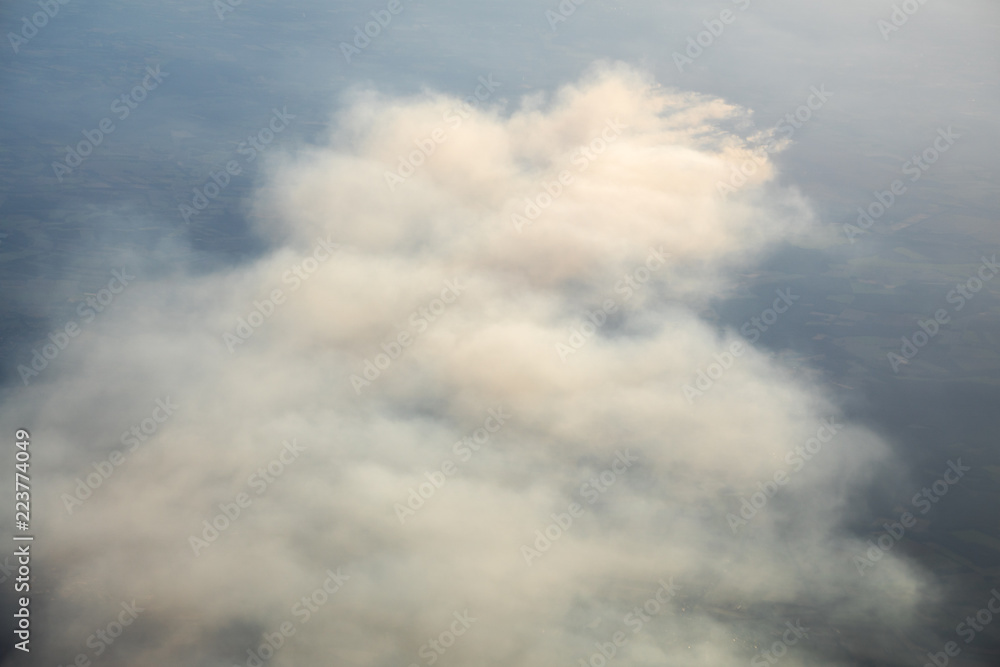 Aerial view of smoldering moor fire ignited by training activites on an army shooting range causing large smoke plumes Aerial view of smoldering moor fire ignited by training activites on an army shooting range causing large smoke plumes