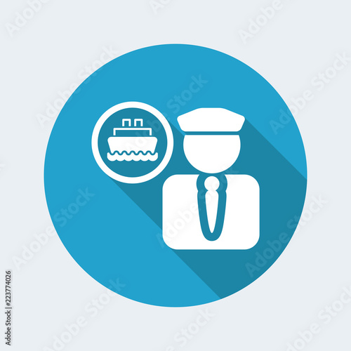 Vector illustration of single isolated boat capitan icon