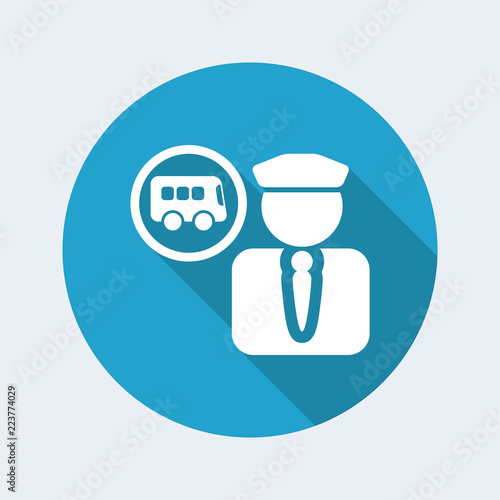 Vector illustration of single isolated bus driver icon