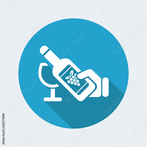 Vector illustration of single isolated wine icon