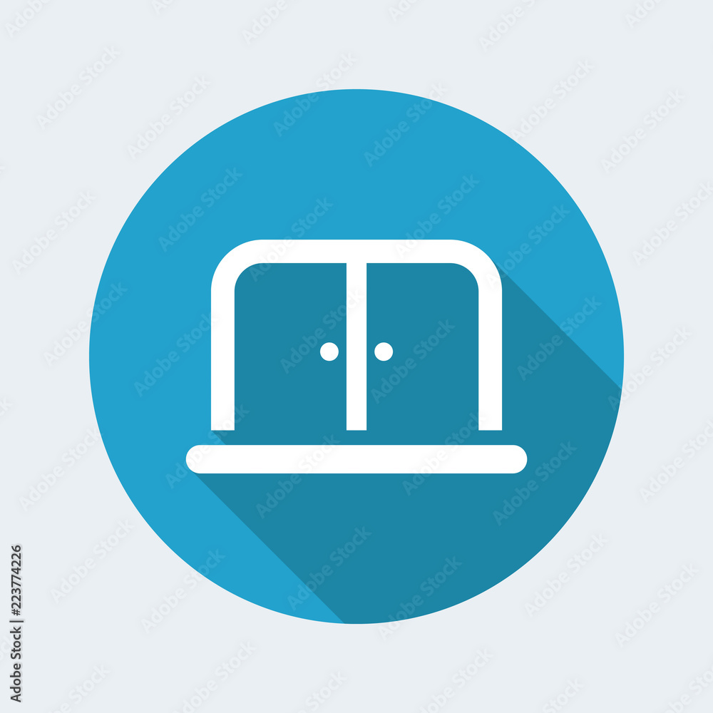 Vector illustration of single isolated door icon Vector illustration of single isolated door icon